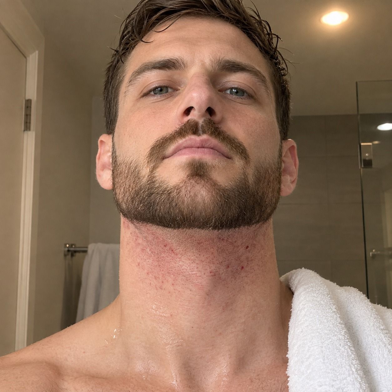 Beard line, before